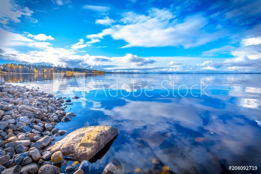 Picture of Autumn lake wiew from Lake Oulu Kajaani Finland